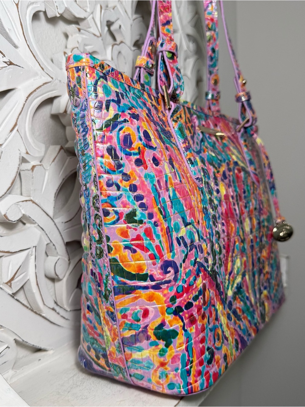 Brahmin Medium Asher Tote Rainbow Reef Melbourne Leather - Picture 4 of 9
